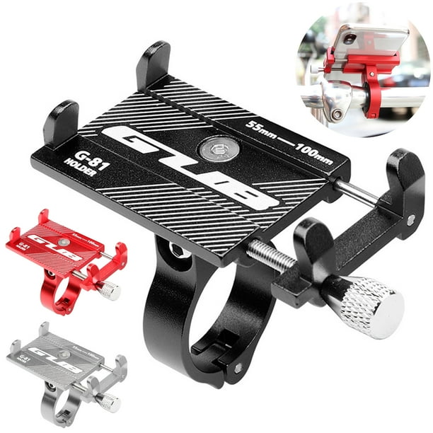 Aluminum Bicycle /& Motorcycle Phone Holder in Titanium or Red or Black Bike Phone Mount